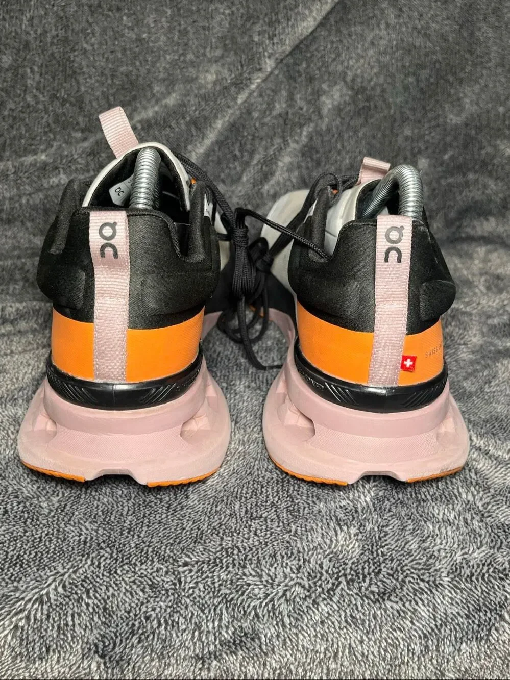 On Cloud Cloudnova X Women's 8.5 Running Shoes White Black Orange Pink 3WE304127